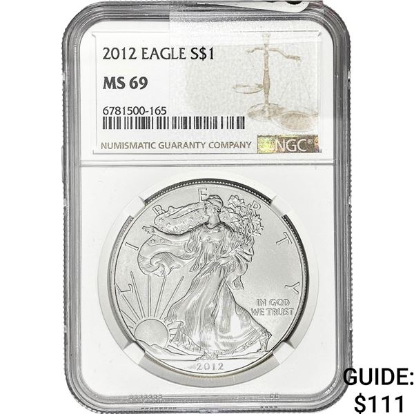 2012 $1 Silver Eagle NGC MS69