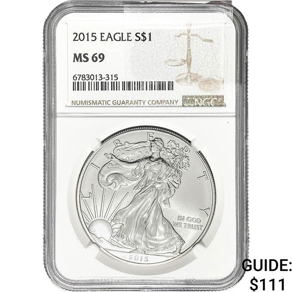 2015 $1 Silver Eagle NGC MS69