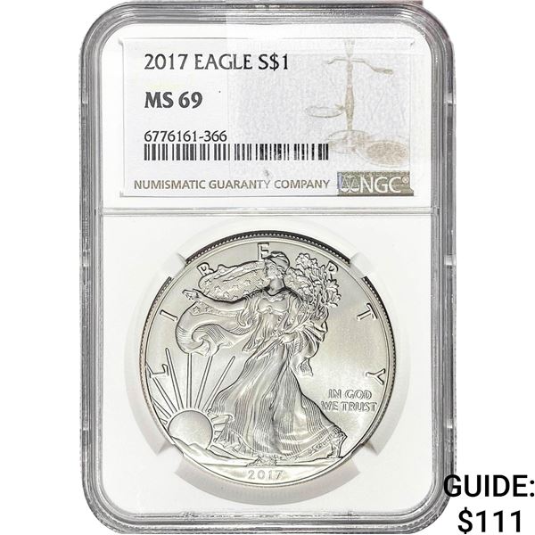 2017 $1 Silver Eagle NGC MS69