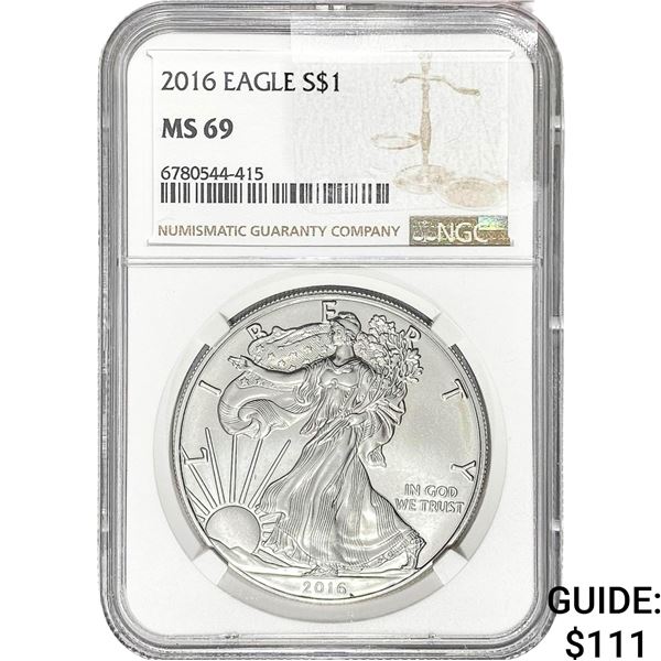 2016 $1 Silver Eagle NGC MS69