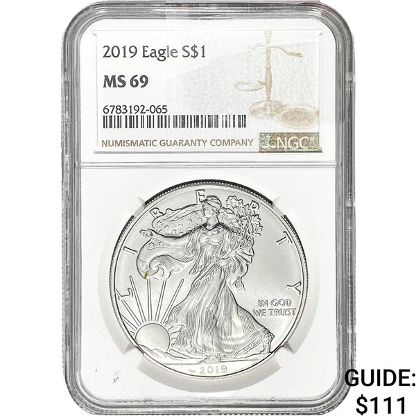 2019 $1 Silver Eagle NGC MS69