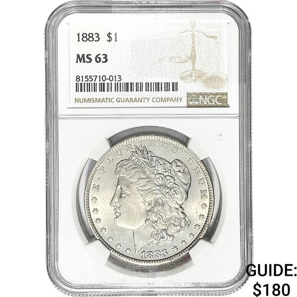 1883 Morgan Silver Dollar NGC MS63
