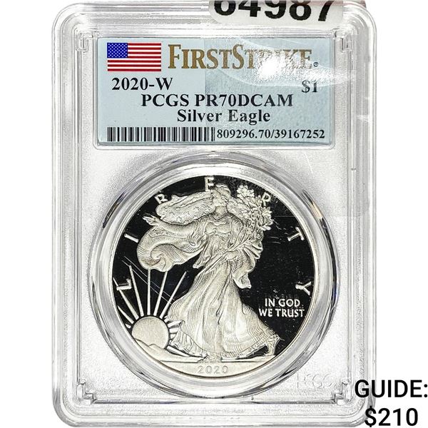 2020-W $1 Silver Eagle PCGS PR70 DCAM