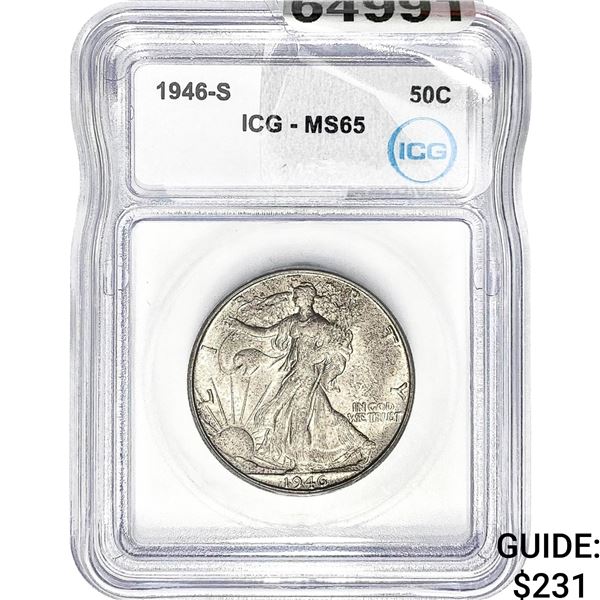 1946-S Walking Liberty Half Dollar ICG MS65