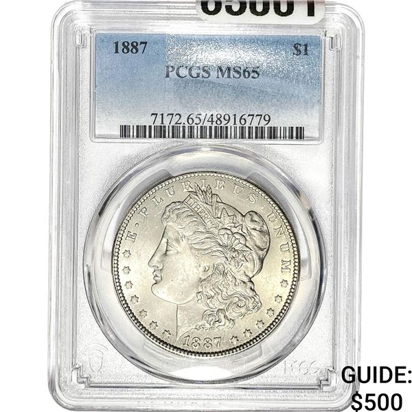1887 Morgan Silver Dollar PCGS MS65