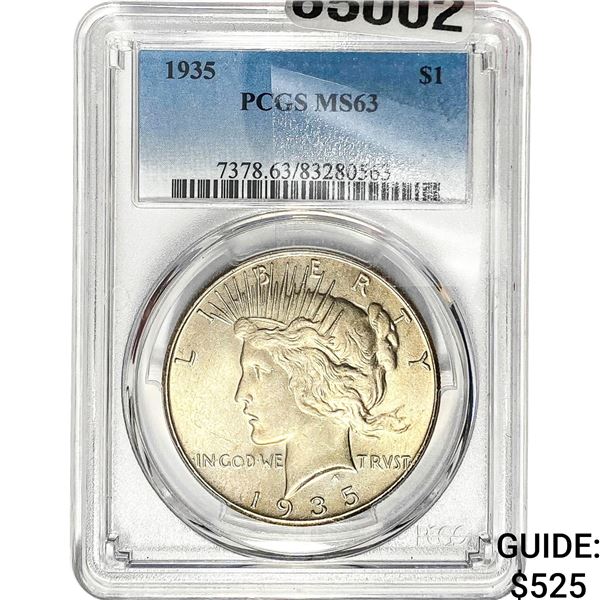1935 Silver Peace Dollar PCGS MS63