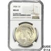 Image 1 : 1924 Silver Peace Dollar NGC MS63