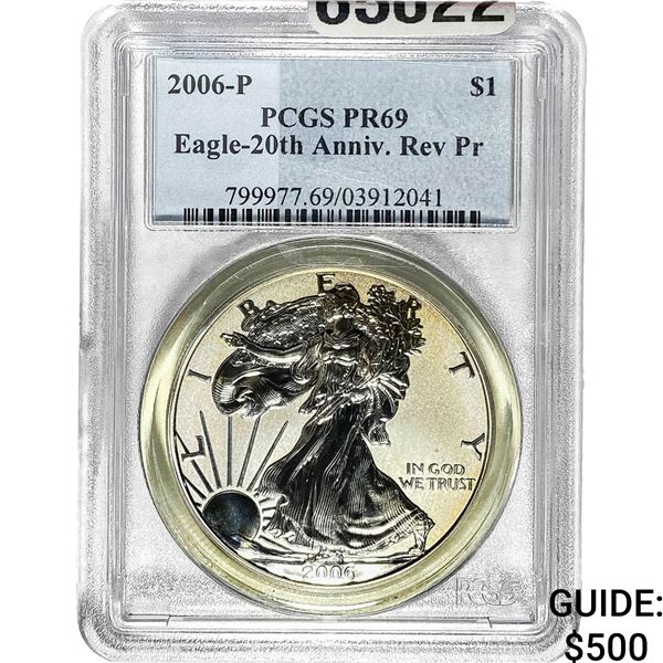 2006-P $1 Silver Eagle PCGS PR69 REV PR