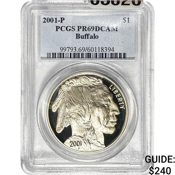 2001-P Buffalo Silver Dollar PCGS PR69 DCAM