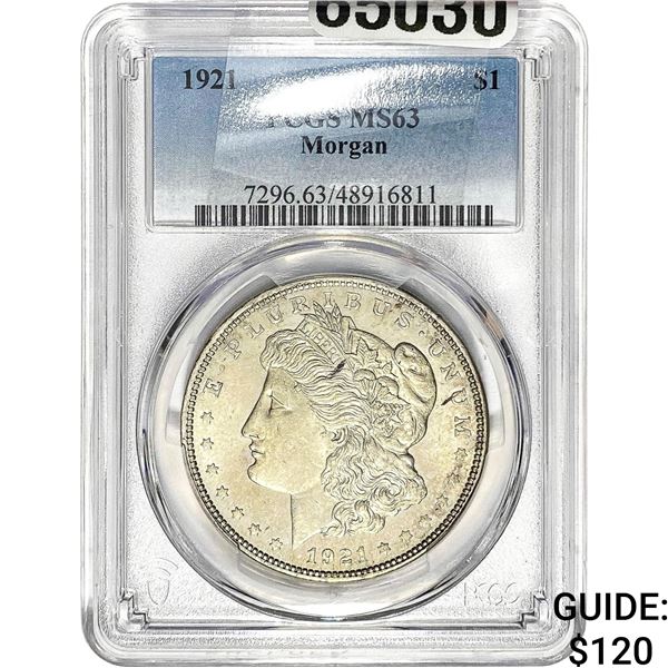 1921 Morgan Silver Dollar PCGS MS63