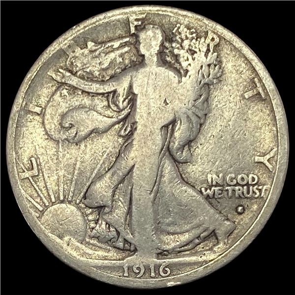 1916-S Walking Liberty Half Dollar LIGHTLY CIRCULATED
