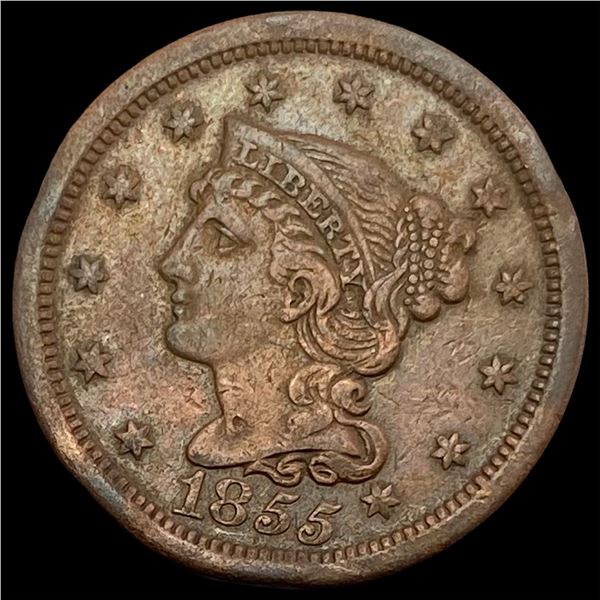 1855 Braided Hair Large Cent CHOICE AU