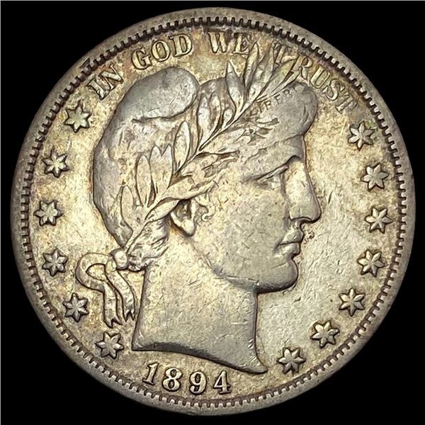 1894-S Silver Barber Half Dollar LIGHTLY CIRCULATED