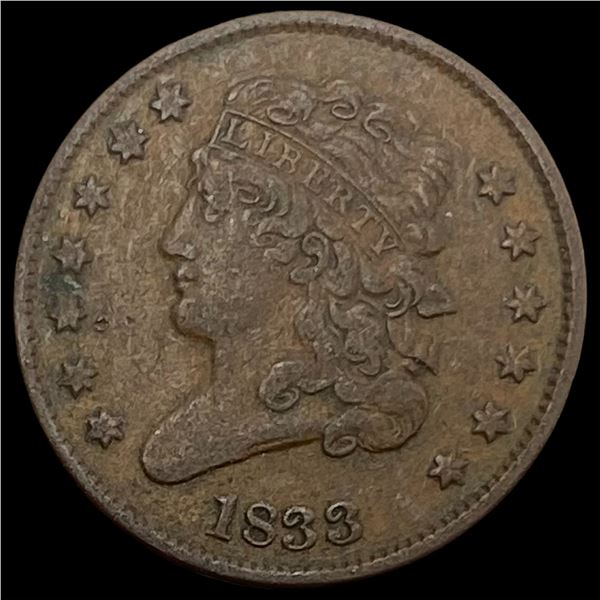 1833 Classic Head Half Cent CHOICE AU