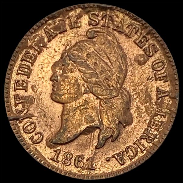 1861 Confederate States 1 Cent Token SUPERB GEM BU