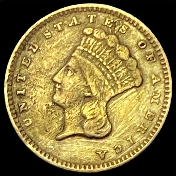 1856 Gold $1 Indian Princess Type 3 ABOUT UNCIRCULATED
