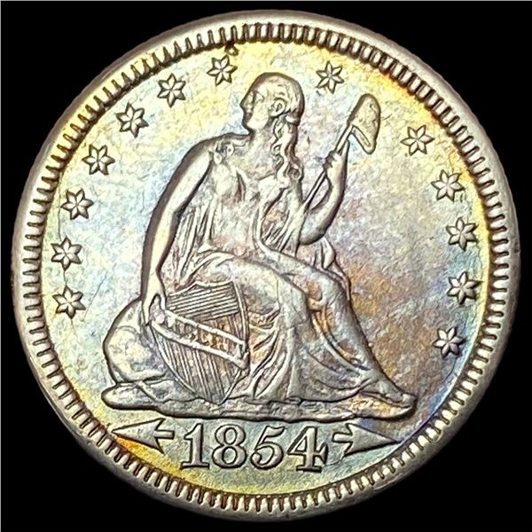1854 Arrows Seated Liberty Quarter ABOUT UNCIRCULATED