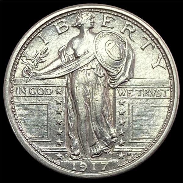 1917-D Type 1 Standing Liberty Quarter CHOICE AU