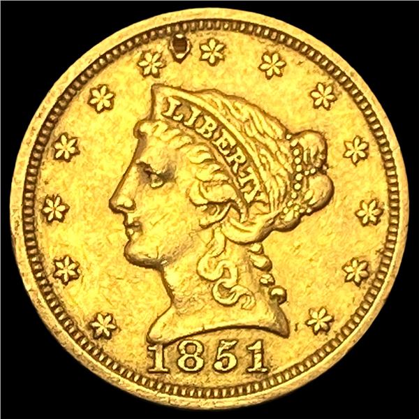 1851 Gold $2.50 Liberty Head Quarter Eagle ABOUT UNCIRCULATED