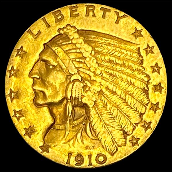 1910 Indian Head $2.5 Gold Quarter Eagle CLOSELY UNCIRCULATED