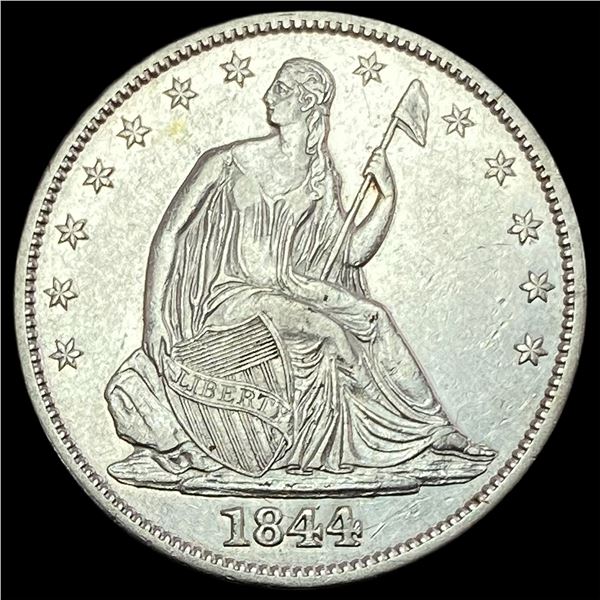 1844 Silver Seated Liberty Half Dollar CHOICE AU