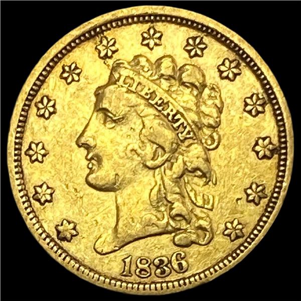 1836 Gold $2.50 Classic Head Quarter Eagle LIGHTLY CIRCULATED