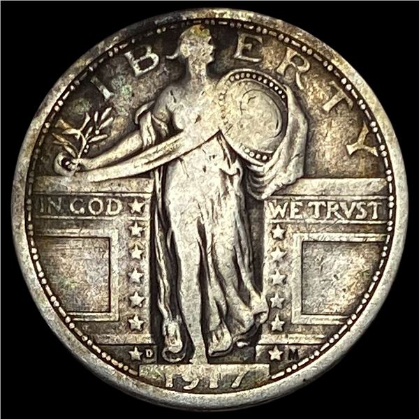 1917-D Type 1 Standing Liberty Quarter LIGHTLY CIRCULATED