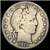 Image 1 : 1913 Silver Barber Half Dollar NICELY CIRCULATED