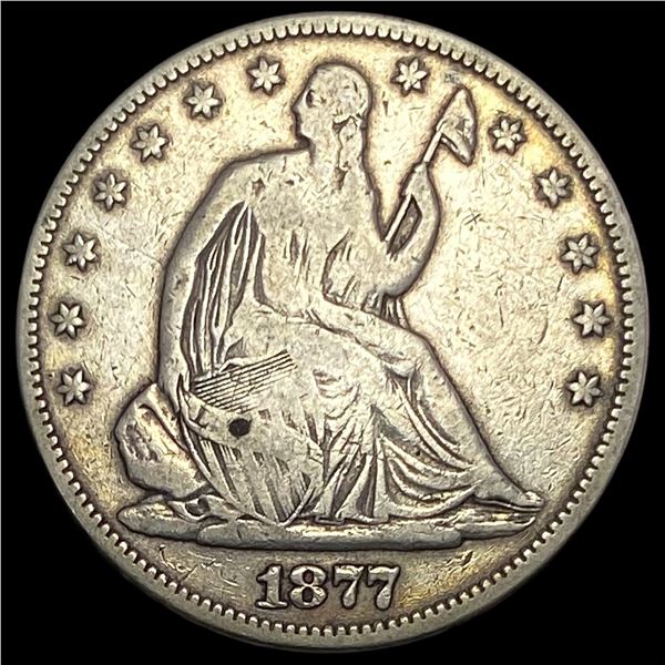 1877 Seated Liberty Half Dollar LIGHTLY CIRCULATED