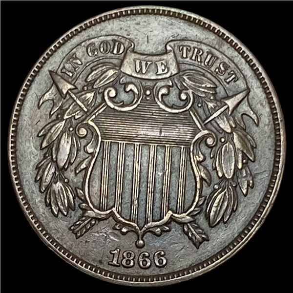 1866 Two-Cent Piece ABOUT UNCIRCULATED