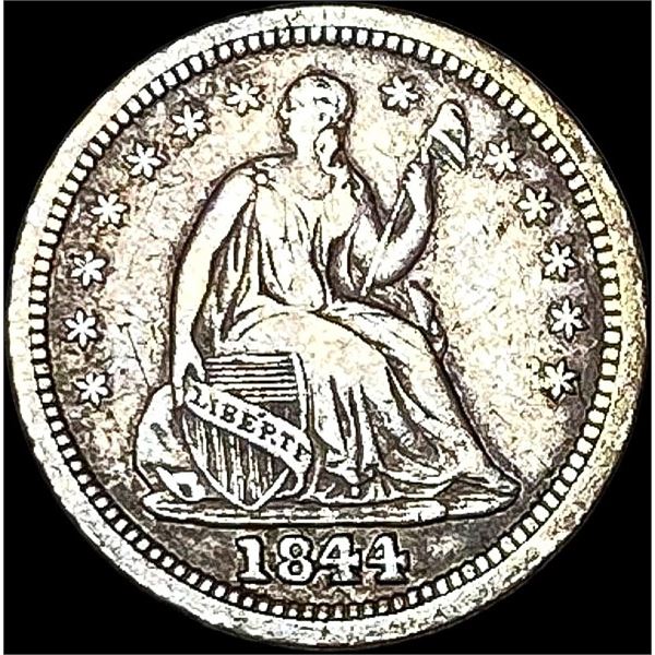 1844 Seated Liberty Half Dime NEARLY UNCIRCULATED