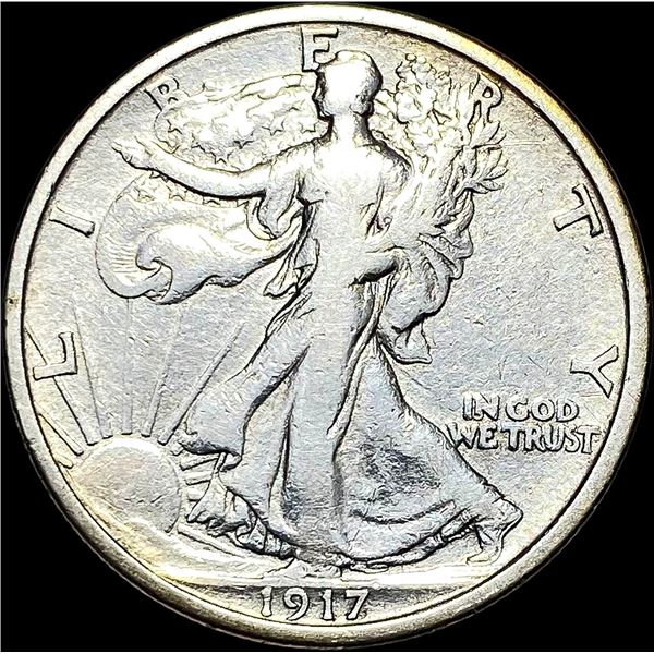 1917-S Silver Walking Liberty Half Dollar NICELY CIRCULATED
