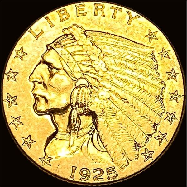1925-D Indian Head Gold $2.50 Quarter Eagle CHOICE AU