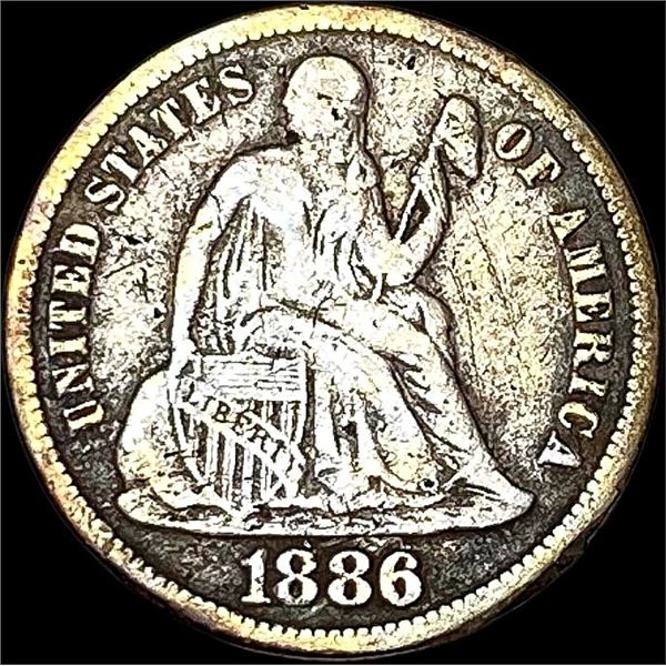 1886-S Silver Seated Liberty Dime LIGHTLY CIRCULATED