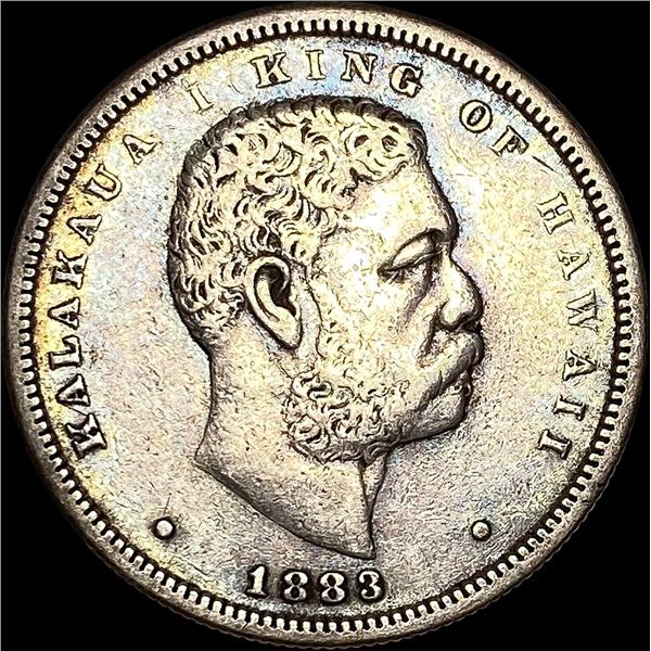 1883 Silver 1/2 Dollar Hawaii Kalakaua I ABOUT UNCIRCULATED