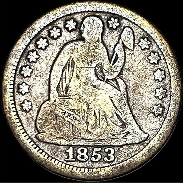 1853 Seated Liberty Dime (No Arrows) LIGHTLY CIRCULATED