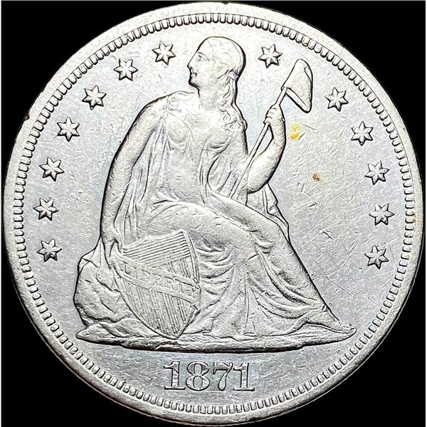 1871 Seated Liberty Silver Dollar CLOSELY UNCIRCULATED
