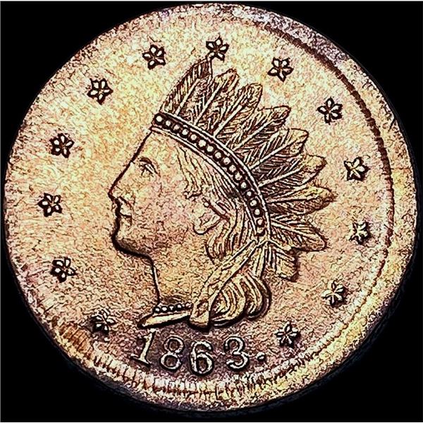 1863 Civil War Token-Not One Cent SUPERB GEM BU