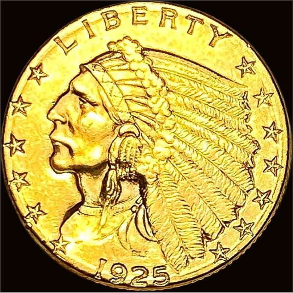 1925-D Gold Indian Head $2.5 Quarter Eagle CHOICE BU
