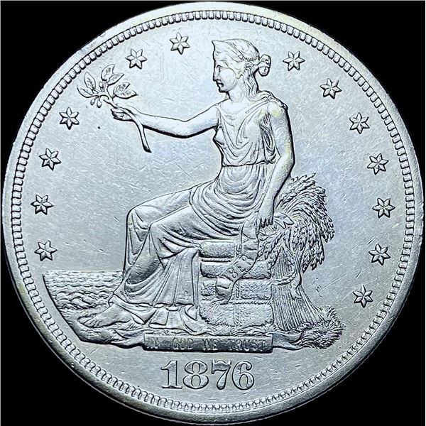 1876 Silver Trade Dollar CHOICE AU