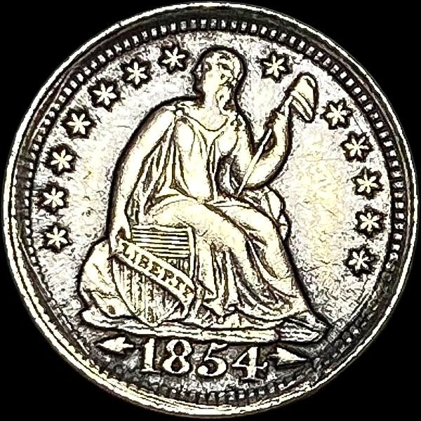 1854 Seated Liberty Silver Half Dime NEARLY UNCIRCULATED