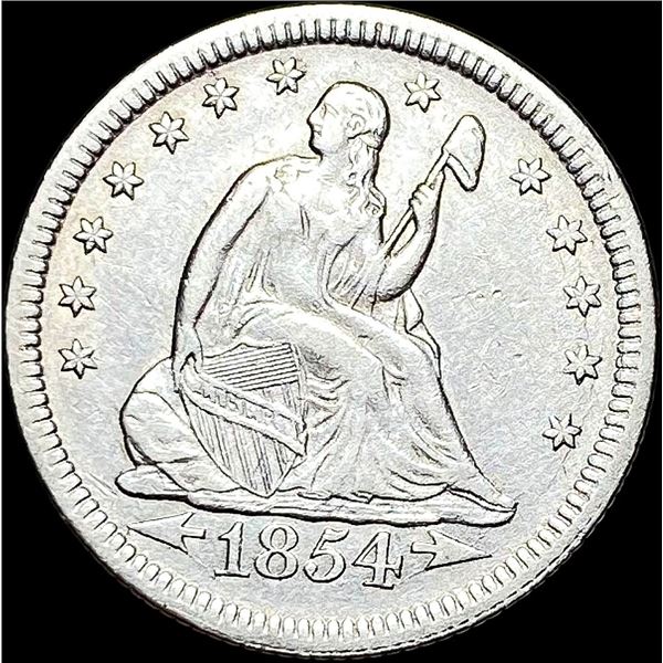 1854 Arrows Seated Liberty Quarter CLOSELY UNCIRCULATED