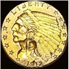 Image 1 : 1912 Indian Head Gold $2.5 Quarter Eagle HIGH GRADE