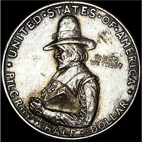 1920-D Silver Pilgrim Half Dollar CLOSELY UNCIRCULATED