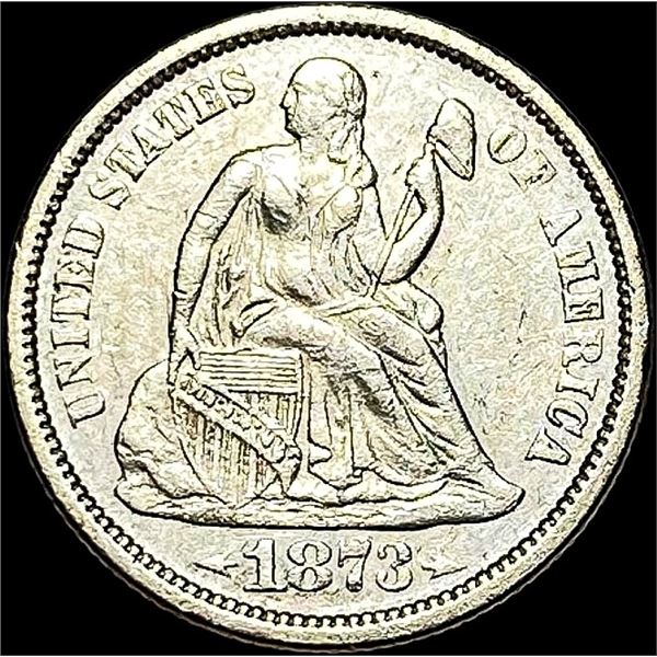 1873 Seated Liberty Dime ABOUT UNCIRCULATED