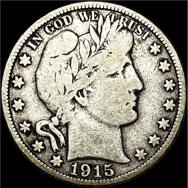 1915-D Silver Barber Half Dollar LIGHTLY CIRCULATED