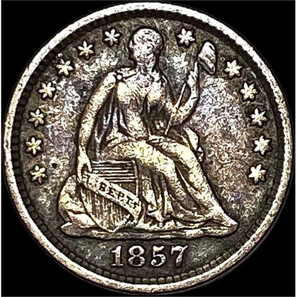 1857 Seated Liberty Half Dime LIGHTLY CIRCULATED