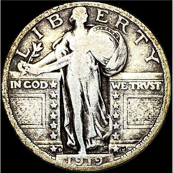 1919-D Silver Standing Liberty Quarter LIGHTLY CIRCULATED