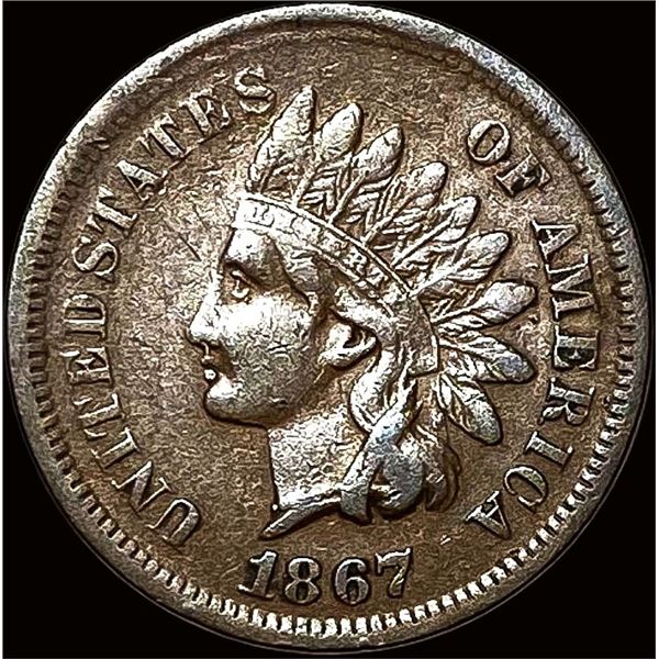 1867 Indian Head Cent ABOUT UNCIRCULATED