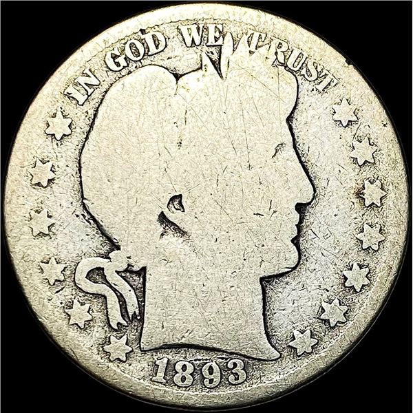 1893-S Silver Barber Half Dollar LIGHTLY CIRCULATED